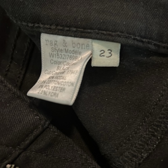 Rag & Bone Super High Rise Skinny Jean in Black - Picture 6 of 9